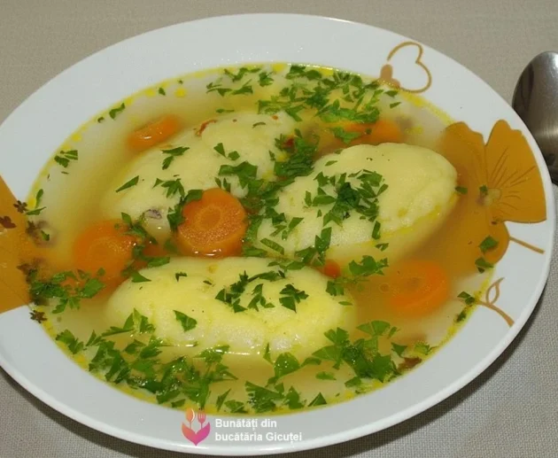 supa de pasare cu galuste din gris