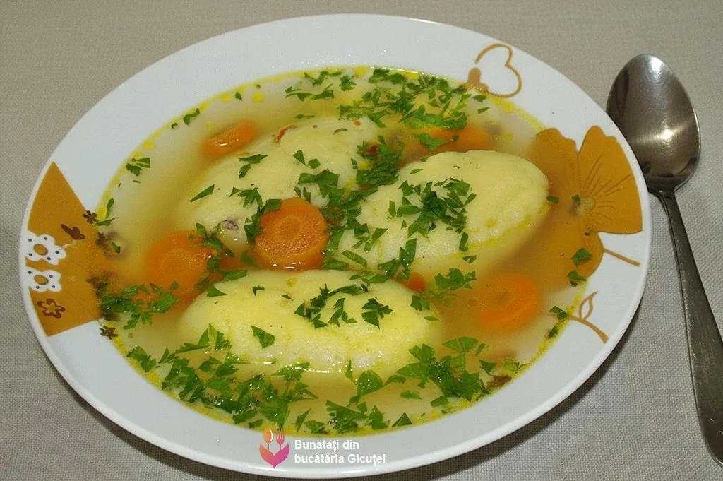 supa de pasare cu galuste din gris