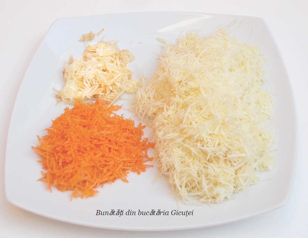 telina, morcovul si marul date pe razatoare