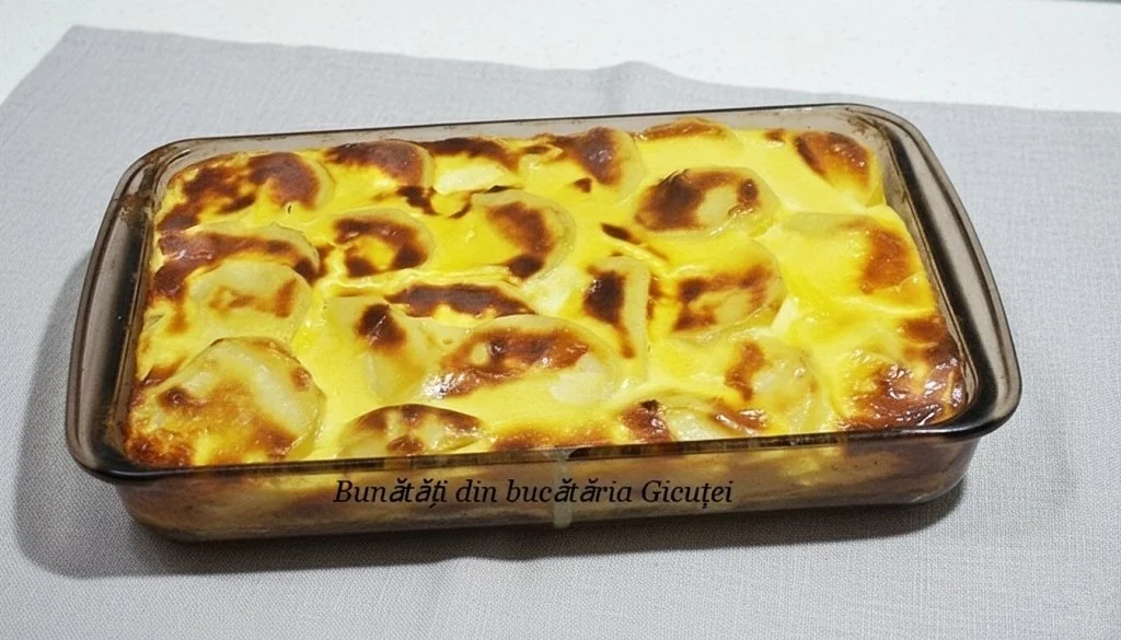 vasul cu cartofii cu branza la cuptor