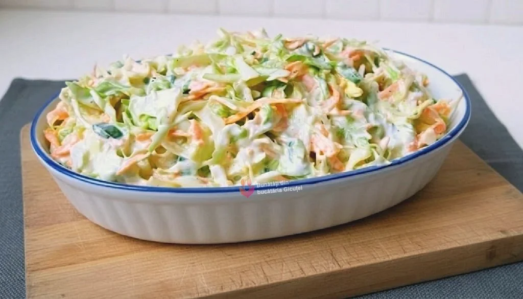 salata de varza cu sos de iaurt si maioneza salata coleslaw