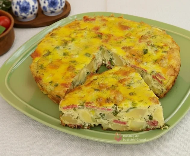 omleta cu cartofi la cuptor