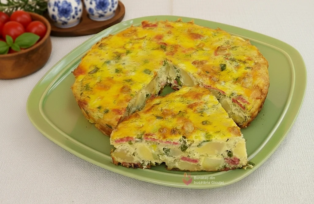 omleta cu cartofi la cuptor