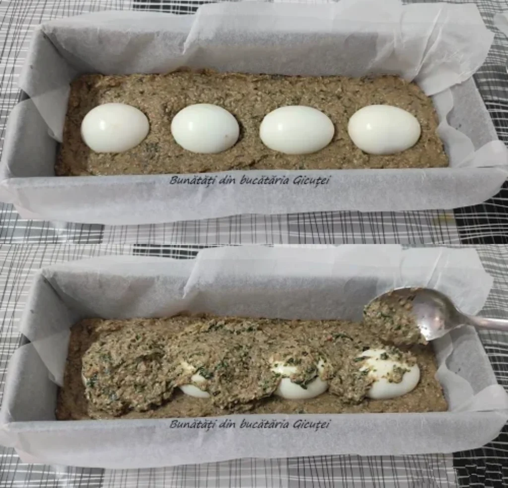 asezarea compozitiei de drob in tava-down