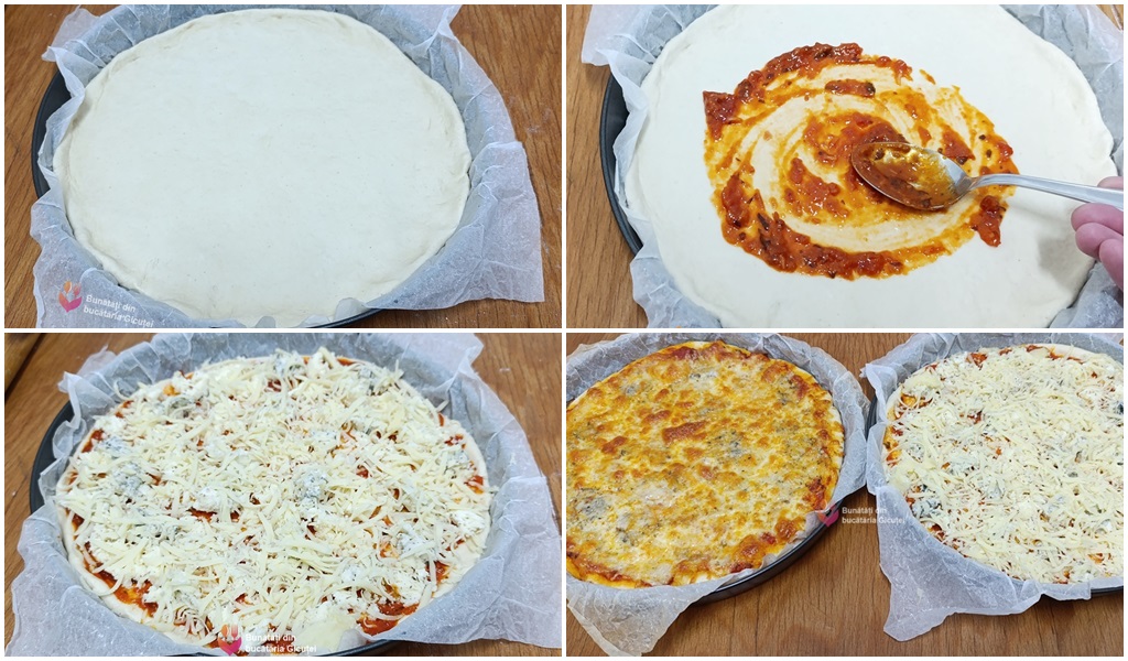 blat de pizza in tava cu topping-preferat