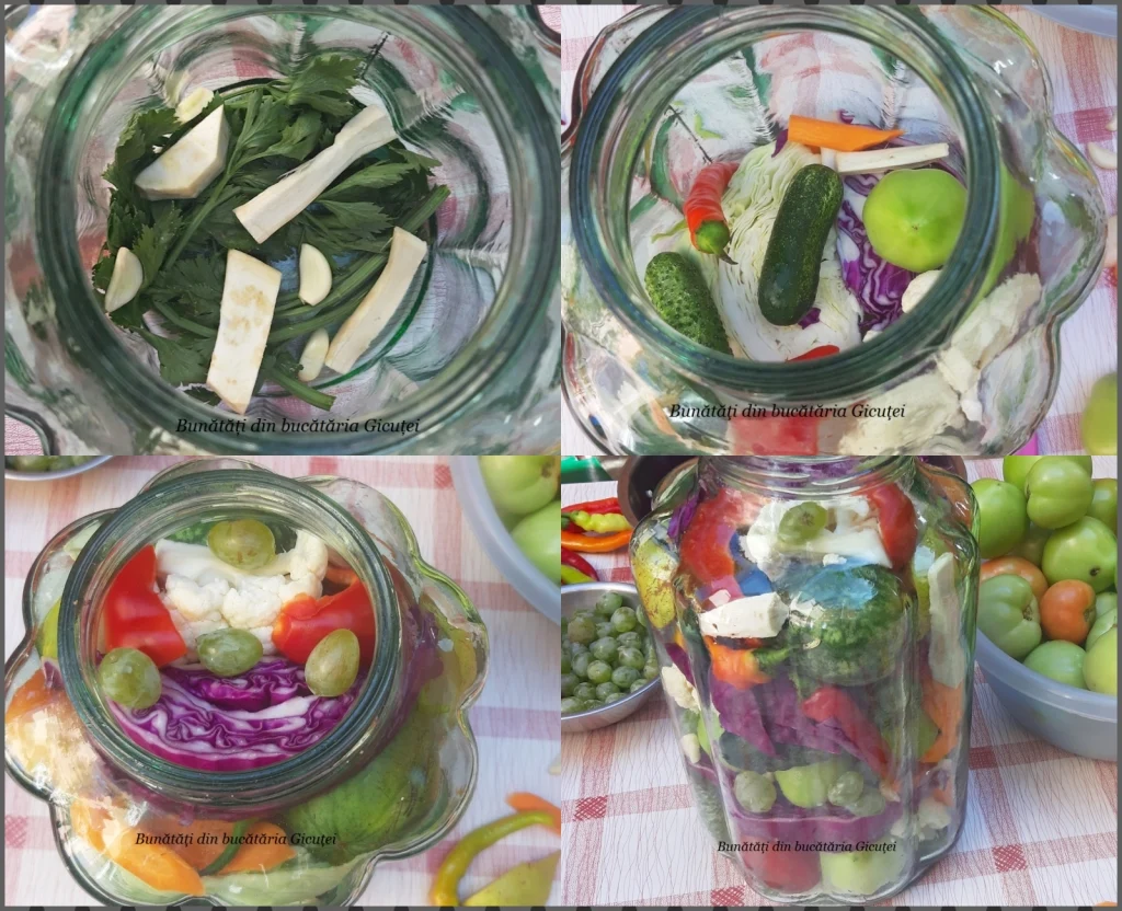 colaj asezare legume in borcan