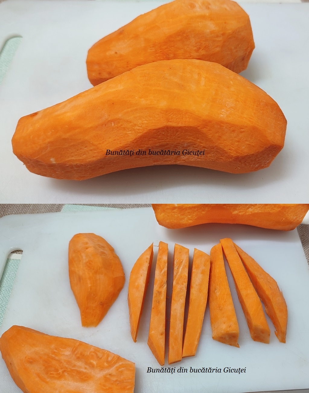 curatare si taiere cartofi dulci
