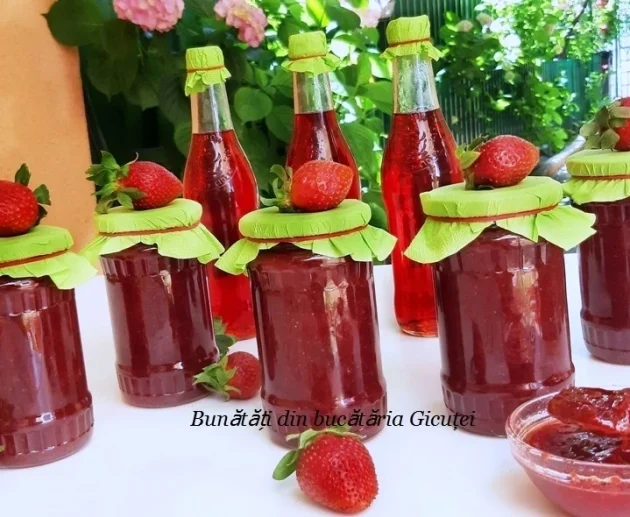 gem si sirop de capsuni pregatite in acelasi timp