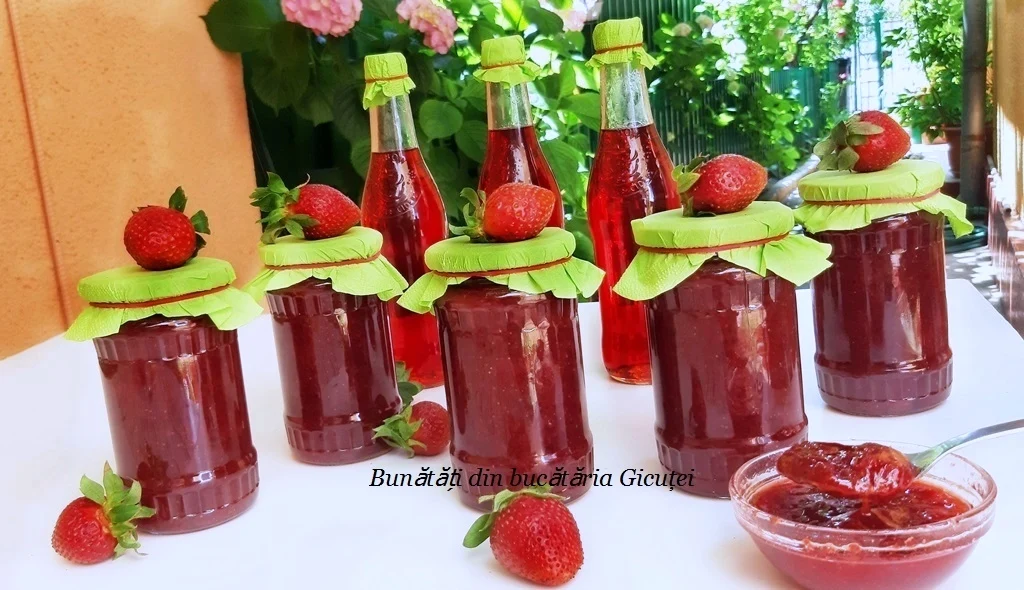 gem si sirop de capsuni pregatite in acelasi timp