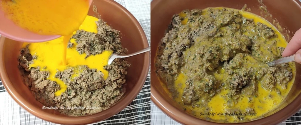 incorporare oua batute in compozitia de drob