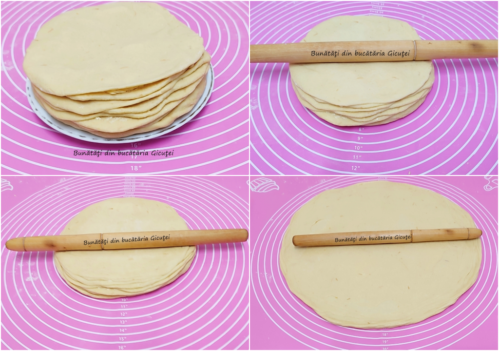 intinderea aluatului pentru cornuri