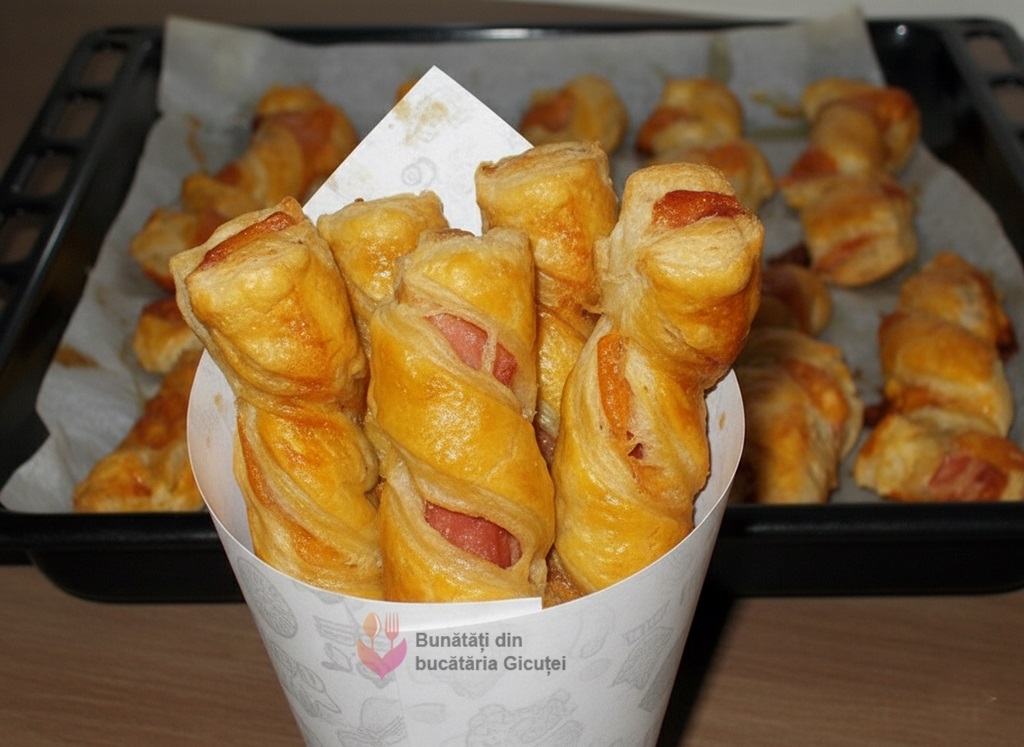 rasucite din foietaj cu salam si cascaval