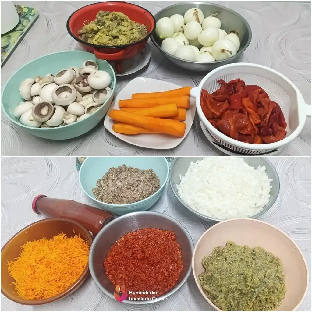 ingredientele pentru zacusca pregatite