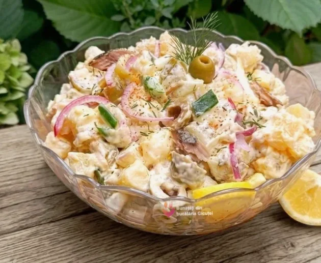salata de cartofi cu macrou