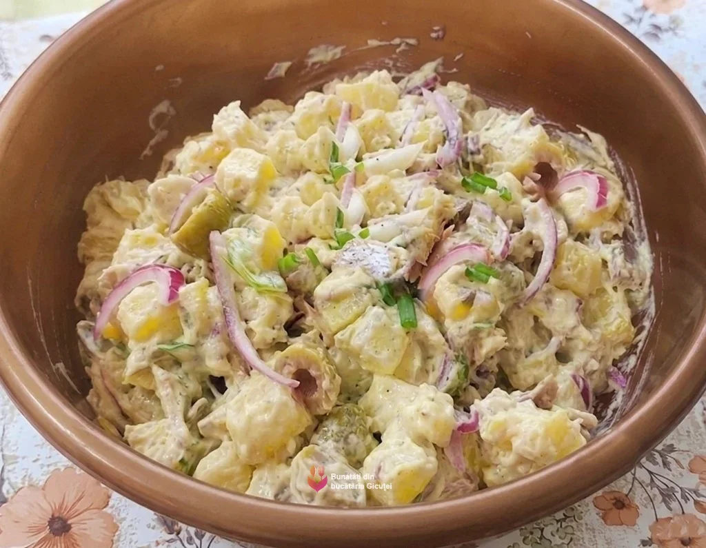 omogenizarea salatei cu maioneza