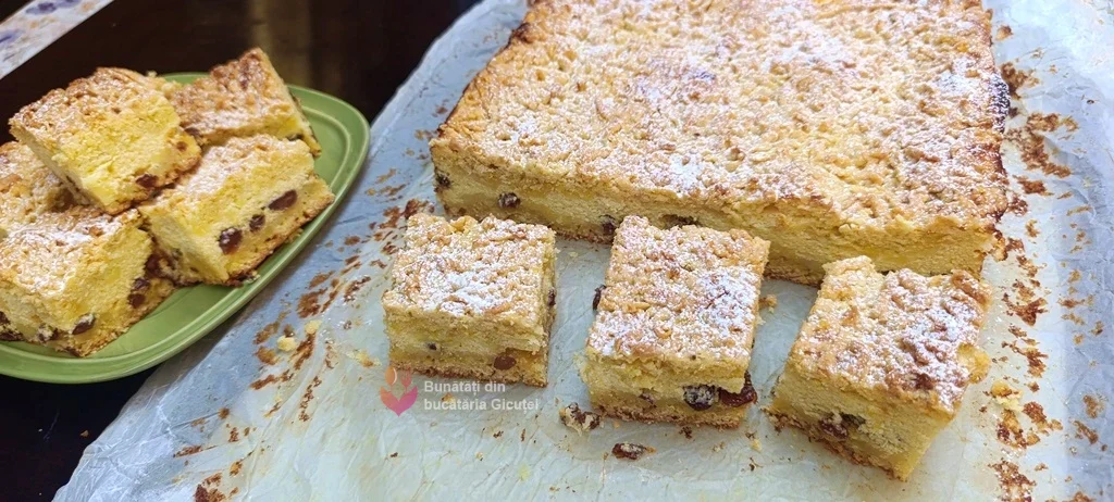 portionare prajitura cu aluat ras si branza